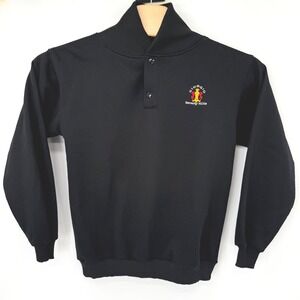 Giorgio Beverly Hills Sweatshirt Womens Medium Black Vintage Shawl Collar Logo